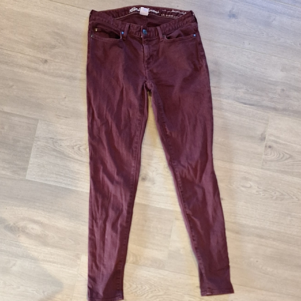 Eddie Bauer Burgundy Slightly Curvy Skinny Jeans